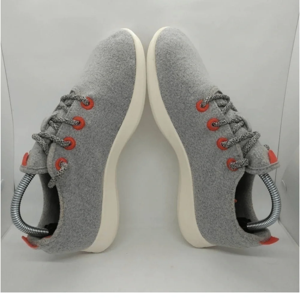 Allbirds Merino Wool Runners Casual Sneakers Shoes Grey Orange Size 10 - Picture 2 of 10